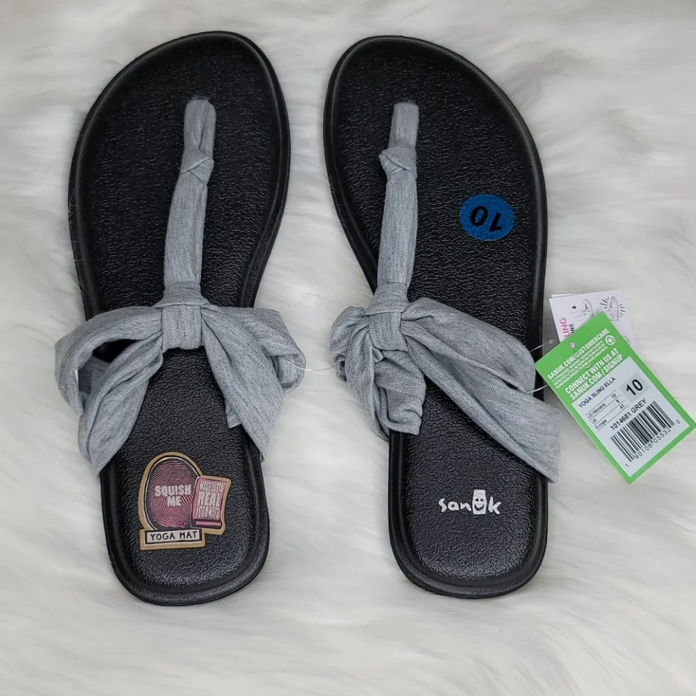 Sanuk Yoga Sling Ella Sandals Gray & Black